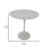 Sufi 21 Inch Side End Table Round Top Pedestal Base Marble White Finish By Casagear Home BM313511