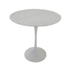 Sufi 21 Inch Side End Table Round Top Pedestal Base Marble White Finish By Casagear Home BM313511