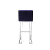 Boly 26 Inch Counter Stool Chair Blue Velvet Silver Cantilever Base By Casagear Home BM313516