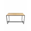 Evon 47 Inch Office Desk, Natural Brown Wood Top, Open Base, Black Metal By Casagear Home