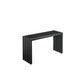 Namo 51 Inch Console Table, Tempered Glass Top, Slatted Black Metal Frame By Casagear Home