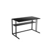 Femi 47 Inch Office Desk with Shelf Open Steel Base Modern Black Finish By Casagear Home BM313528