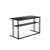 Femi 47 Inch Office Desk with Shelf, Open Steel Base, Modern Black Finish By Casagear Home