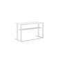 Femi 47 Inch Office Desk with Shelf Open Steel Base Modern White Finish By Casagear Home BM313529