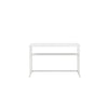 Femi 47 Inch Office Desk with Shelf Open Steel Base Modern White Finish By Casagear Home BM313529