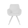 Simha 24 Inch Set of 2 Dining Armchairs Foam Modern White Faux Leather By Casagear Home BM313534