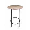 Neni 42 Inch Bar Table Round Natural Brown Wood Top Modern Black Metal By Casagear Home BM313537