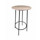 Neni 42 Inch Bar Table Round Natural Brown Wood Top Modern Black Metal By Casagear Home BM313537