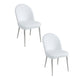 Era 24 Inch Set of 2 Dining Chairs Curved Back White Faux Leather Chrome By Casagear Home BM313541