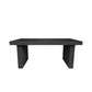 71 Inch Dining Table, Gold Brass Inlays, Rectangular Top, Black Wood By Casagear Home