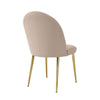 Era 24 Inch Dining Chair Set of 2 Curved Back Beige Faux Leather Gold By Casagear Home BM313562