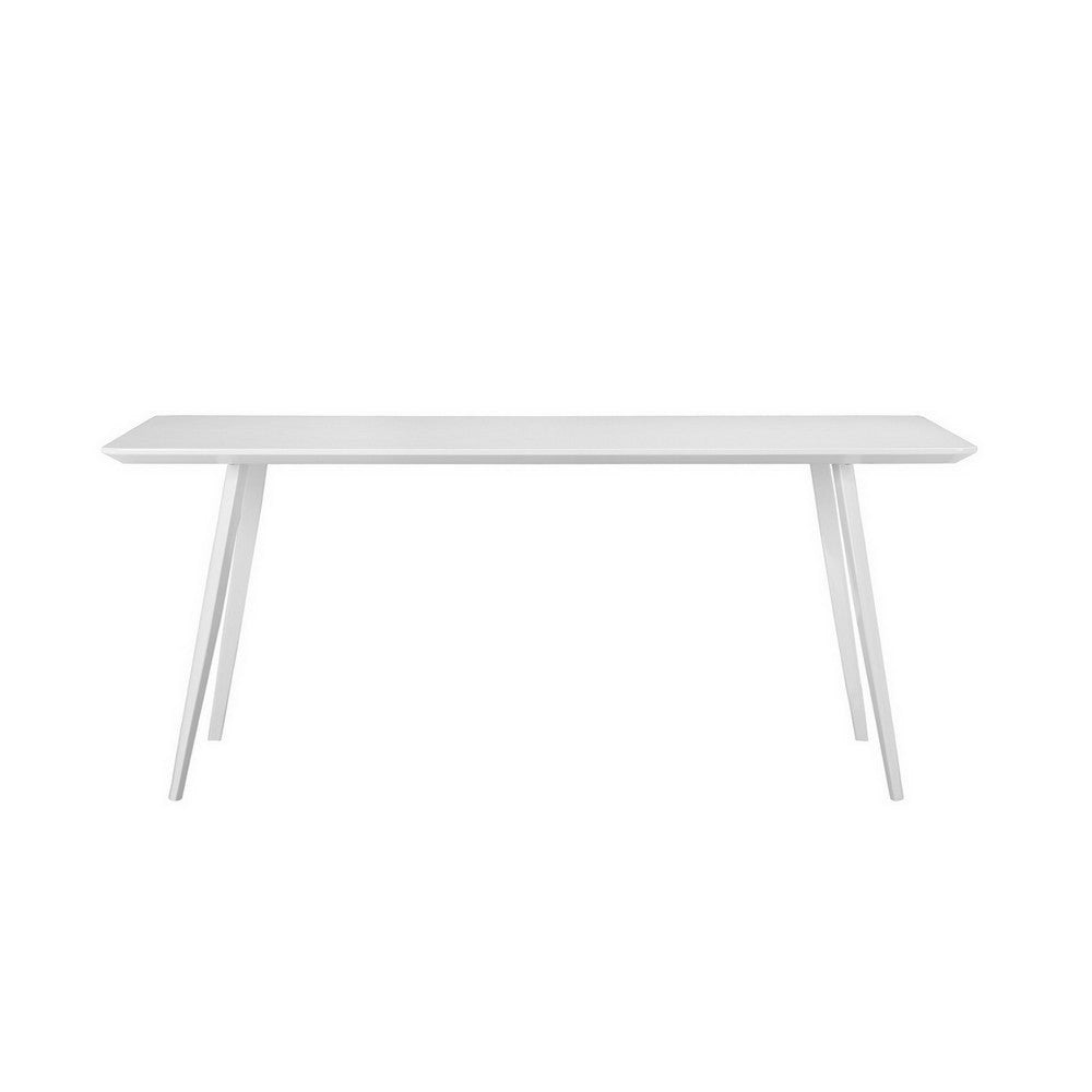 Hle 71 Inch Dining Table 6 Seater Rectangular Tabletop White Lacquer By Casagear Home BM313565