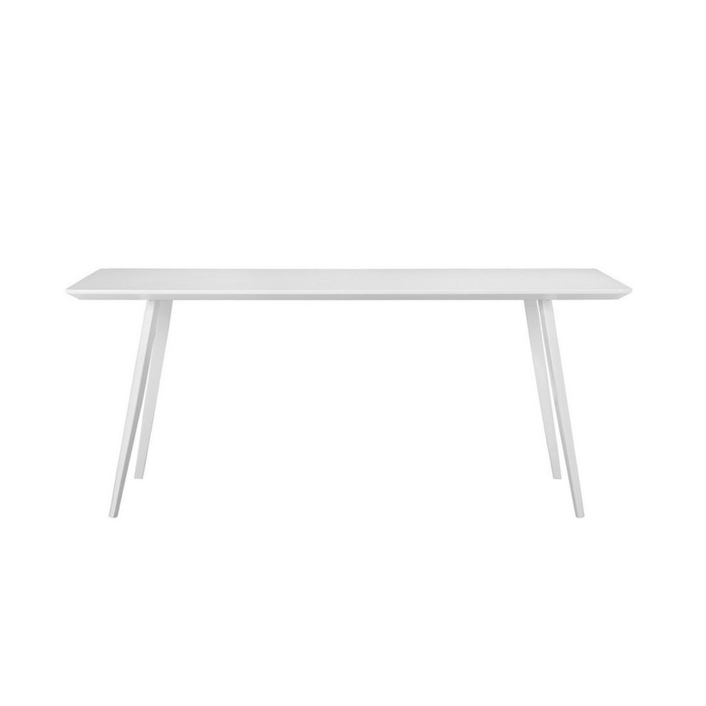 Hle 71 Inch Dining Table 6 Seater Rectangular Tabletop White Lacquer By Casagear Home BM313565