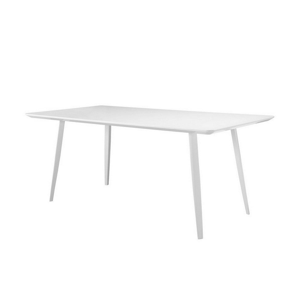 Hle 71 Inch Dining Table 6 Seater Rectangular Tabletop White Lacquer By Casagear Home BM313565