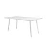 Hle 71 Inch Dining Table 6 Seater Rectangular Tabletop White Lacquer By Casagear Home BM313565