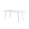 Hle 71 Inch Dining Table 6 Seater Rectangular Tabletop White Lacquer By Casagear Home BM313565