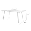 Hle 71 Inch Dining Table 6 Seater Rectangular Tabletop White Lacquer By Casagear Home BM313565