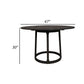 Hane 47 Inch Dining Table Round Wood Tabletop Sleek Black Metal Finish By Casagear Home BM313567