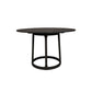 Hane 47 Inch Dining Table, Round Wood Tabletop, Sleek Black Metal Finish By Casagear Home