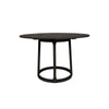 Hane 47 Inch Dining Table, Round Wood Tabletop, Sleek Black Metal Finish By Casagear Home