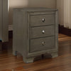 Folu 26 Inch Nightstand, USB Port, 3 Drawers with Chrome Knobs, Gray Finish By Casagear Home