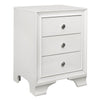 Folu 26 Inch Nightstand USB Port 3 Drawers with Chrome Knobs White By Casagear Home BM313571