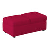 Caroline 41 Inch Storage Ottoman Chair Tufted Seat Adjustable Top Red By Casagear Home BM313573