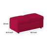 Caroline 41 Inch Storage Ottoman Chair Tufted Seat Adjustable Top Red By Casagear Home BM313573