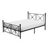 Leu Full Platform Bed X Panel Accents with Medallion Centers Black Metal By Casagear Home BM313574