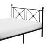 Leu Full Platform Bed X Panel Accents with Medallion Centers Black Metal By Casagear Home BM313574