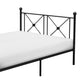 Leu Full Platform Bed X Panel Accents with Medallion Centers Black Metal By Casagear Home BM313574