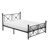 Leu Full Platform Bed, X Panel Accents with Medallion Centers, Black Metal By Casagear Home