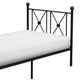 Leu Twin Platform Bed X Panel Accents with Medallion Centers Black Metal By Casagear Home BM313575