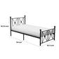 Leu Twin Platform Bed X Panel Accents with Medallion Centers Black Metal By Casagear Home BM313575