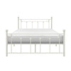 Leu Full Platform Bed Open Slatted Frame with Ball Finials White Metal By Casagear Home BM313576