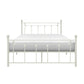 Leu Full Platform Bed Open Slatted Frame with Ball Finials White Metal By Casagear Home BM313576