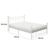 Leu Full Platform Bed Open Slatted Frame with Ball Finials White Metal By Casagear Home BM313576