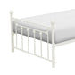 Leu Twin Platform Bed Open Slatted Frame with Ball Finials White Metal By Casagear Home BM313577