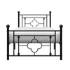 Ayu Twin Platform Bed Quatrefoil Pattern and Ball Finials Black Metal By Casagear Home BM313578