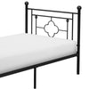 Ayu Twin Platform Bed Quatrefoil Pattern and Ball Finials Black Metal By Casagear Home BM313578