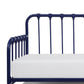 Ziva Daybed with Lift Up Trundle Navy Blue Metal Frame Folding Legs By Casagear Home BM313584