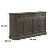 Koa 66 Inch Sideboard Server Console 2 Beveled Drawers Driftwood Brown By Casagear Home BM313586