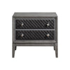 Stacy 29 Inch Nightstand 2 Faux Leather Upholstered Drawers Gray Wood By Casagear Home BM313593