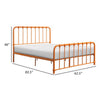 Ethan Queen Size Bed Classic Open Slatted Metal Frame Design Orange By Casagear Home BM313598