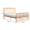 Ethan Queen Size Bed Classic Open Slatted Metal Frame Design Orange By Casagear Home BM313598