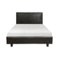 Leo Full Size Platform Bed Diamond Stitch Brown Faux Leather Solid Wood By Casagear Home BM313600