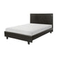 Leo Full Size Platform Bed Diamond Stitch Brown Faux Leather Solid Wood By Casagear Home BM313600