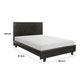 Leo King Size Platform Bed Diamond Stitch Brown Faux Leather Solid Wood By Casagear Home BM313602