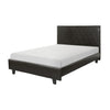 Leo Queen Size Platform Bed Diamond Stitch Brown Faux Leather Solid Wood By Casagear Home BM313603