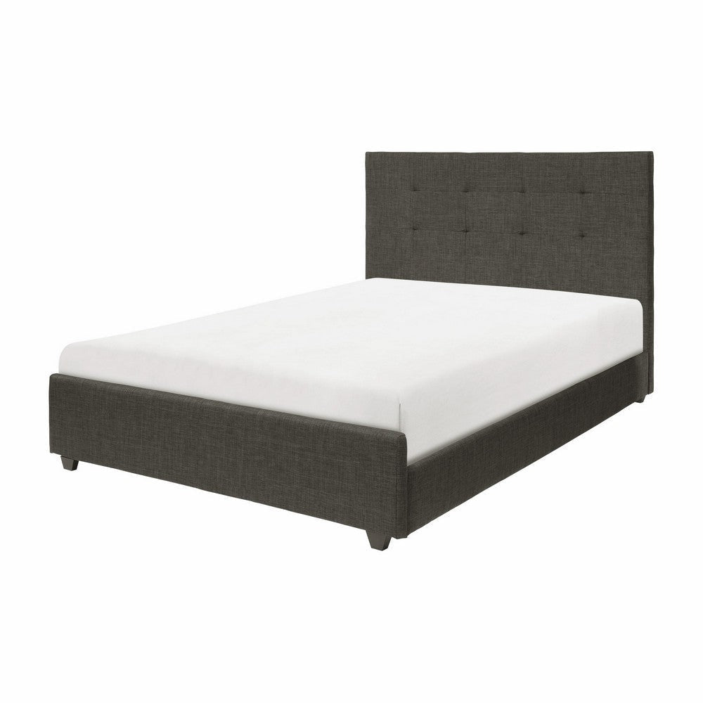 Cady California King Bed Tufted Upholstered Headboard Gray Solid Wood By Casagear Home BM313604